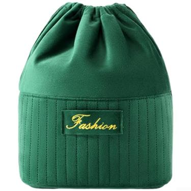 Imagem de Bolsa de armazenamento de cosméticos portátil, grande capacidade, compartimentada para viagens, viagens de negócios e artigos de higiene pessoal - verde.