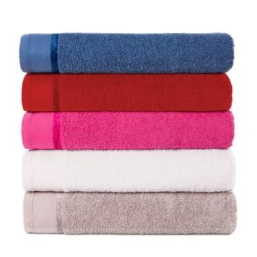 Imagem de Kit 5 Toalhas de Banho Algodão Banhão Gigante 75 x 150cm - Toalha Super Absorvente para Banho e Praia (Kit 2)