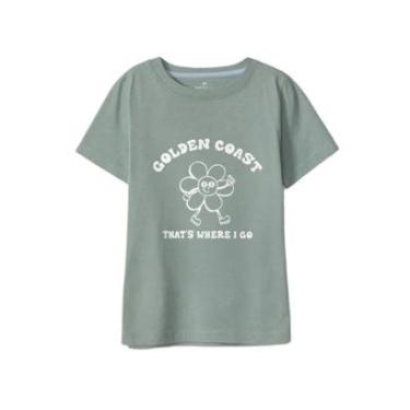 Imagem de Blusa Hering Infantil Menina Manga Curta Com Estampa Verde-Feminino