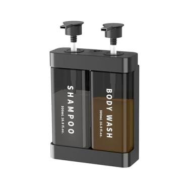 Imagem de Fafeicy Dispensador de Sabonete para Banho, Câmara Dupla 500ml X 2 Com Trava e Bico Estendido, para Sabonete Líquido e Shampoo, Montado na Parede ou Bancada, Banheiro Doméstico de Hotel