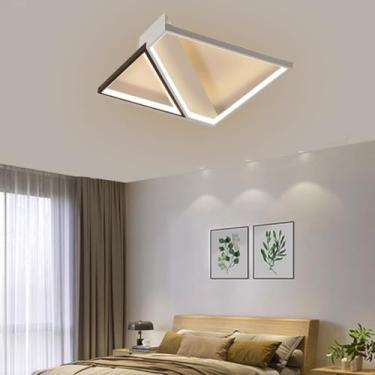 Imagem de Luminária de teto LED com regulagem infinita de intensidade, branco frio/branco natural/branco quente, 110V-240V, estrutura em metal e acrílico com controle remoto para quarto, corredor, esc
