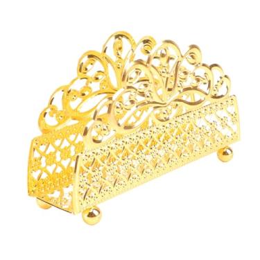 Imagem de ZJchao Suporte de Guardanapo Dourado, Dispensador Decorativo de Toalha de Papel Vintage de Ferro Com Padrão Cativante para Salas de Estar, Restaurantes e Escritórios