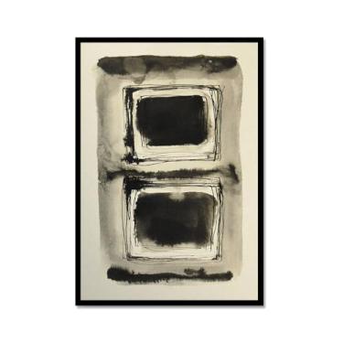 Imagem de Pôster de arte de parede vintage Mark Rothko arte moderna abstrata blocos de cores minimalista pintura em tela impressão sala de estar decoração de casa (SKU19,20.3x30.5 cm = (20x30cm), moldura de