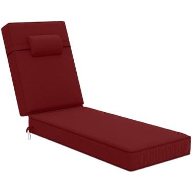 Imagem de Almofadas de espreguiçadeira Olefin de 182 x 53 x 10 cm, almofadas de espreguiçadeira com encosto de cabeça para móveis ao ar livre – Almofada de substituição resistente ao clima e ao desbotamento