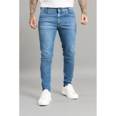 Imagem de Calça Dialogo Jeans Skinny Com Elastano Lavagem Média Masculina-Masculino