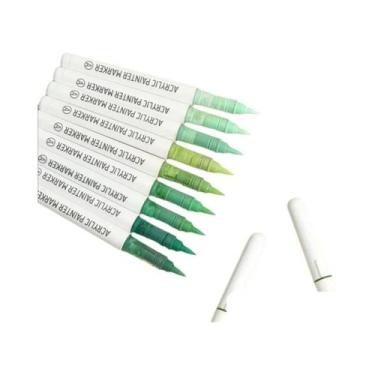 Imagem de Conjunto De Canetas Marcadoras Acrílicas Multicoloridas 9 Cores Ponta 