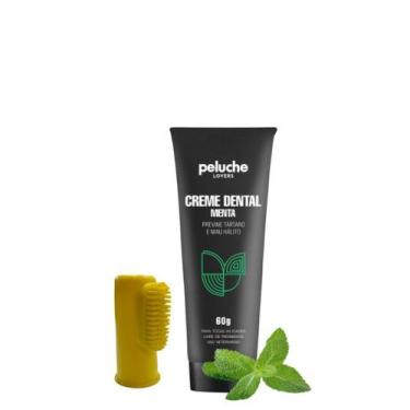 Imagem de Creme Dental com Escova de Dentes Dedeira Para Cachorro E Gatos Peluch