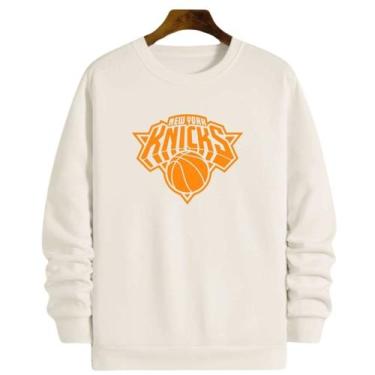 Imagem de Blusa Moletom Gola Basquete New York Knickss Basketball - Loja White M