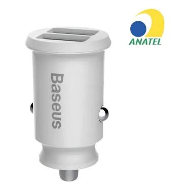 Imagem de 2X Carregador Veicular Baseus Grain 2 Entradas Usb 5V 3.1A C