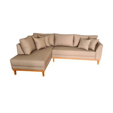 Imagem de Sofá  Canto Pierri Lado Esquerdo Tecido Acquablock Pé Base Madeira  25