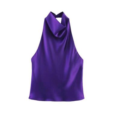 Imagem de Top Feminino Sexy Com Decote Halter E Costas Descobertas, Moda De Rua 