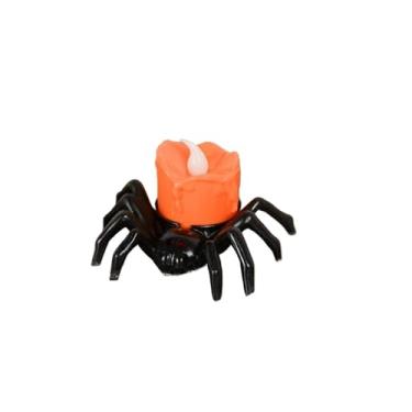 Imagem de Decoração de Halloween, vela de LED, lâmpada de plástico com aranha, abóbora, bar, casa assombrada, decoração de festa, adereços de terror (1 peça)