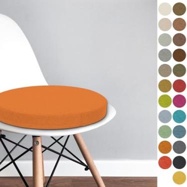 Imagem de UWOBTN Almofada de assento redonda almofadas de cadeira cozinha 30/35/40/45/50 cm almofada de cadeira tatami almofada removível lavável escritório jardim almofadas para assento interior exterior