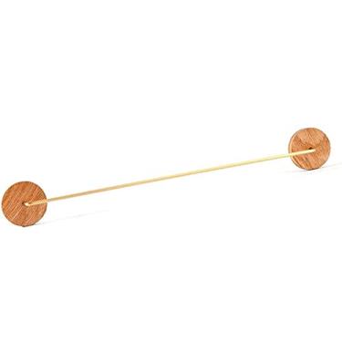 Imagem de HHHJQFAAT Toalheiro toalheiro barra de toalha de mão de latão e madeira autoadesiva, suporte de toalha para parede de banheiro, toalheiro para banheiro, cozinha, piscina, banheiro (carvalho vermelho