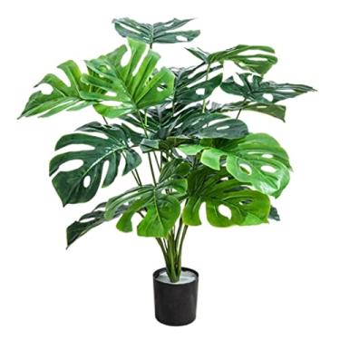 Imagem de SLGGPJBU Plantas falsas, planta artificial, estilo nórdico, plantas artificiais em vaso, simulação, planta verde, árvore artificial em vaso de plástico, decoração de sala de estar, plantas artificiais