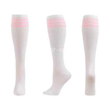 Imagem de Meias De Compressão Antiderrapantes Até O Joelho, Listradas, Para Fute