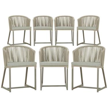 Imagem de 7 Cadeiras De Jantar área Noronha Fendi E3 Trama  Rami