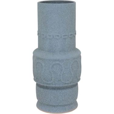 Imagem de Vaso Decorativo Enfeite Casa Cerâmica 34x16x16cm Cinza