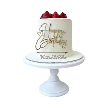 Imagem de Topos De Bolo De Acrílico Dourado Para Aniversário De Crianças, Menina