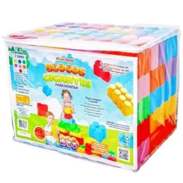 Imagem de Blocos Gigantes De Montar 7 Cores Com 50 Peças - Pegue & Monte