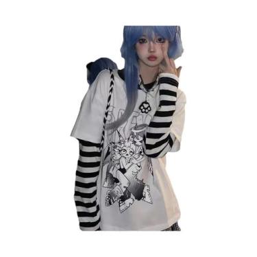 Imagem de Camiseta De Manga Longa Com Estampa De Desenho Animado Oversized, Casu