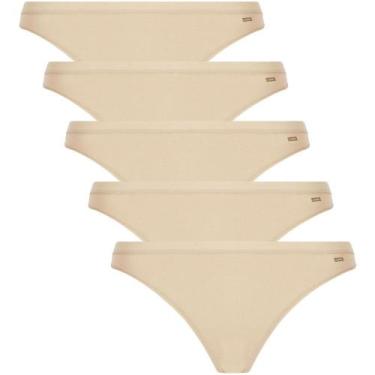 Imagem de Kit 5 Calcinha Tanga Clássica Algodão 40354 Lupo Loba, Nude, GG