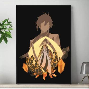 Imagem de Quadro Genshin Impact Personagens Placa Decorativa Game Anime MDF 20x2