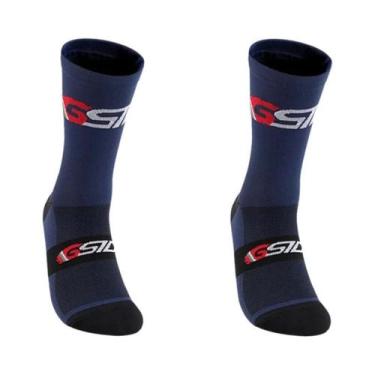 Imagem de Meias De Ciclismo Brancas E Pretas Até O Joelho, Compressão Para Bicic