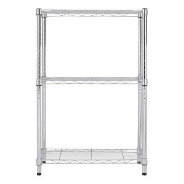 Imagem de Estante Aco Cromado 3 Prateleiras 90x60x35cm Ate 150kg Prateado