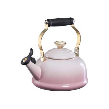 Imagem de CHALEIRA LE CREUSET TRADICIONAL COM APITO PEGADOR EM CORAÇÃO 1,6 LITROS SHELL PINK 4010...