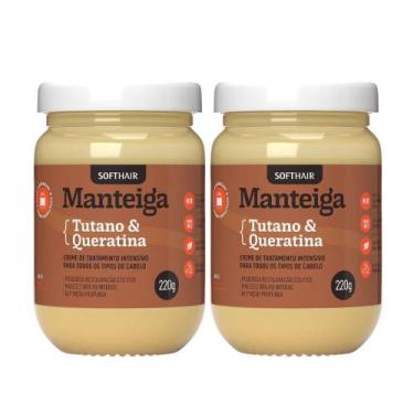 Imagem de Kit 2 Creme Manteiga de Tutano e Queratina para Cabelos Nutrição Trata