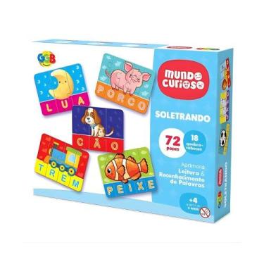 Imagem de Jogo Pedagógico Soletrando 72 Peças Grandes 18 Quebra-Cabeças - GGB