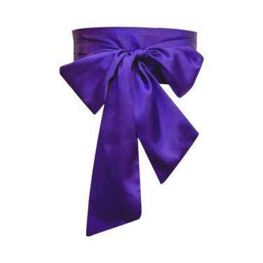 Imagem de Cinto De Cintura Feminino De Cetim De Seda Com Laço, Faixa Larga De Te