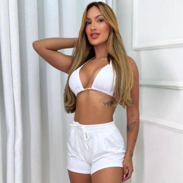 Imagem de Conjunto Poliamida Biquíni Kit 3 Peças Short Moda Feminina - CELISTA S