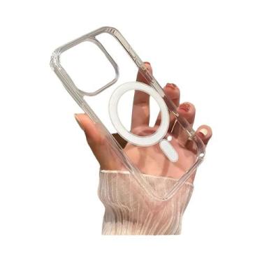 Imagem de Capa Transparente Magnética De Silicone E Acrílico Magsafe Para iPhone