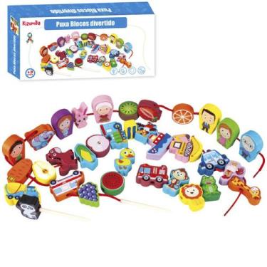 Imagem de Puxa Blocos Brinquedo De Atividades Educativo Sensorial Coordenacao Mo