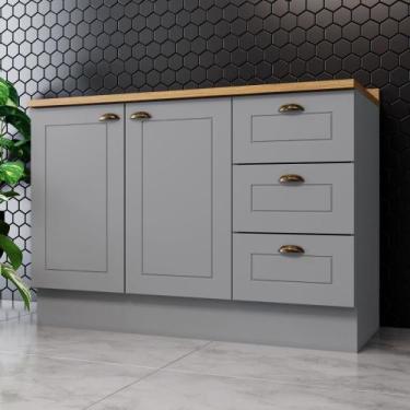 Imagem de Balcão de Cozinha com Tampo Henn Americana 120cm 2 Portas Clássico, Ci