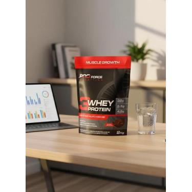 Imagem de Whey 3w 2kg Pro Force - 32g Proteína Muscle Growth SABOR:MORANGO, BAUN