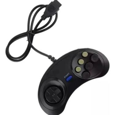 Imagem de Controle Joystick Retrô com Fio 6 Botões Manete Clássico para Console 