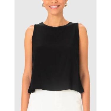 Imagem de Regata Long Cropped Malwee 1000120772 Feminina Decote Redondo Viscose 