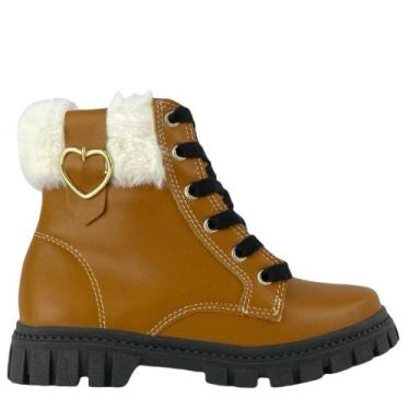 Imagem de Bota FZ Shoes Infantil Coturno Com Pelinhos, Caramelo, 29