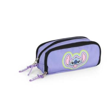 Imagem de Estojo Escolar Disney Stitch 3 divisórias - Roxo - Luxcel - Stitch
