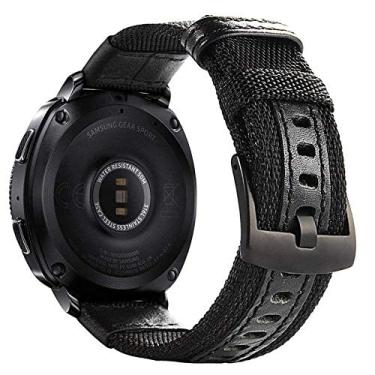 Imagem de Pulseira 22mm Tour em Nylon compatível com Samsung Galaxy Watch 3 45mm - Galaxy Watch 46mm - Gear S3 Frontier - Amazfit GTR 47mm - Marca LTIMPORTS (Preto)