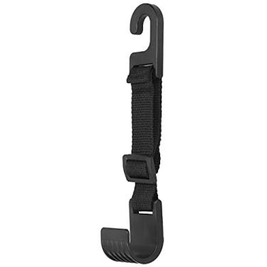 Imagem de Tbest Gancho para encosto de cabeça para assento de carro, gancho para encosto de cabeça de carro, design de abertura lateral ajustável arredondado preto 5 kg/11 lb para bolsa de mão