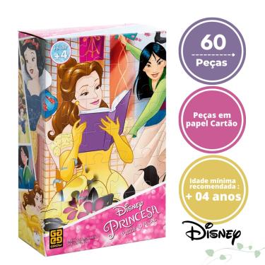 Imagem de Quebra Cabeça 60 Peças Imagem Desenho Princesas Disney