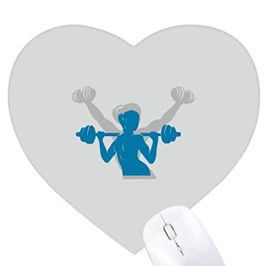 Imagem de Mouse pad para levantamento de peso com haltere Fitness coração tapete de borracha para escritório