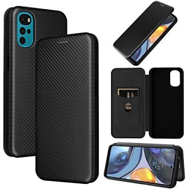 Imagem de YUNCHAO Caixa de telefone Para Motorola Moto G22 Textura de fibra de carbono Horizontal Flip Leather Case capa para celular