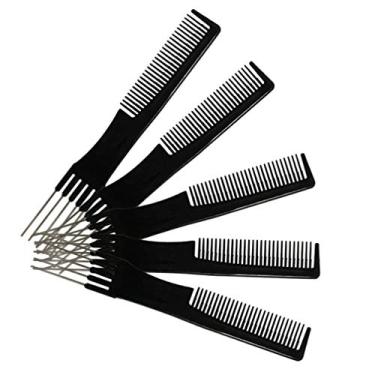 Imagem de Pente de cabelo Minkissy 5 peças de levantamento de carbono com pente de metal em aço inoxidável para salão de beleza