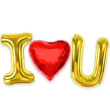 Imagem de KatchOn, I Love You Balloons - 40 Inch | Foil Heart Balloon, I Love You Balloons for Him | Romantic Proposal Decorations | Romantic Decorations Special Night | Engagement, Happy Anniversary Balloon