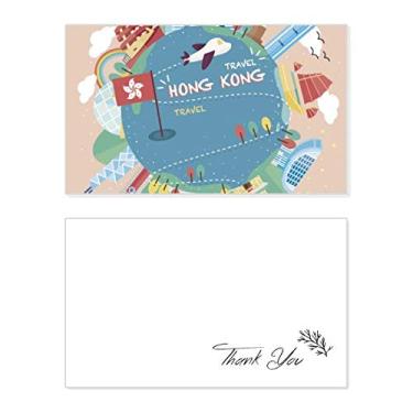Imagem de Cartão de agradecimento I Love Hong Kong Famous Places papel de aniversário saudação de casamento